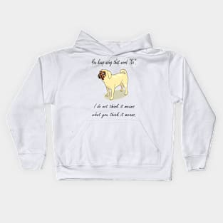 Pug Questions The Word NO! Kids Hoodie